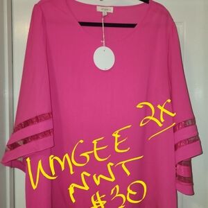 SOLD***UMGEE Blouse Hot Pink sz 2xl